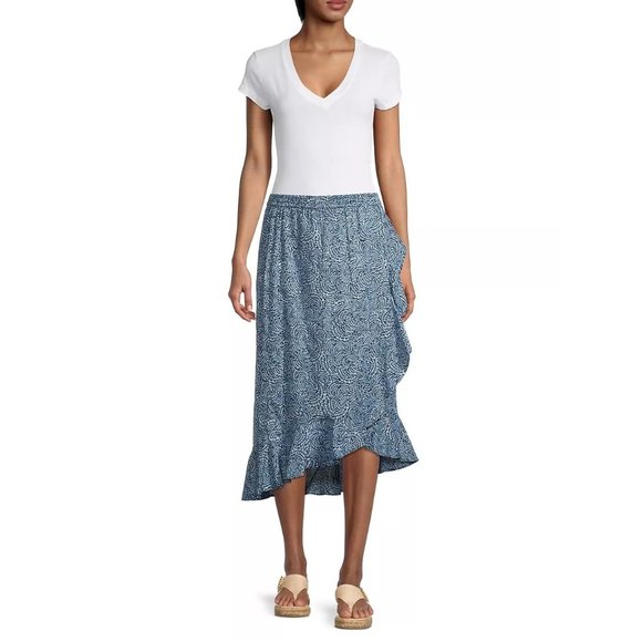 MICHAEL Michael Kors Ruffled Cotton Wrap Skirt - NWT - Size XS - Picture 2 of 4